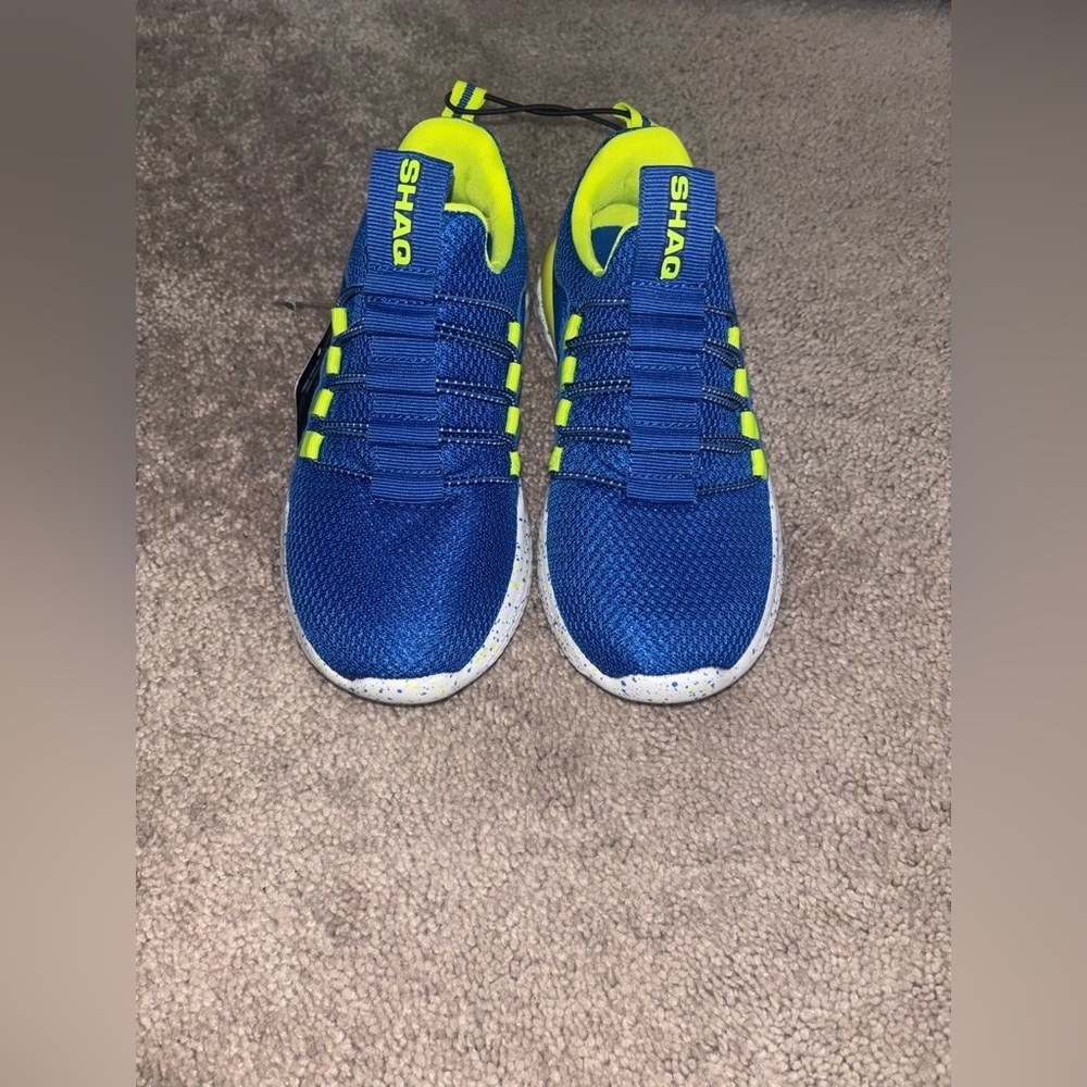 SHAQ Kids Athletic Sneakers Blue Neon
Yellow Slip On Running Shoes Size 2 New